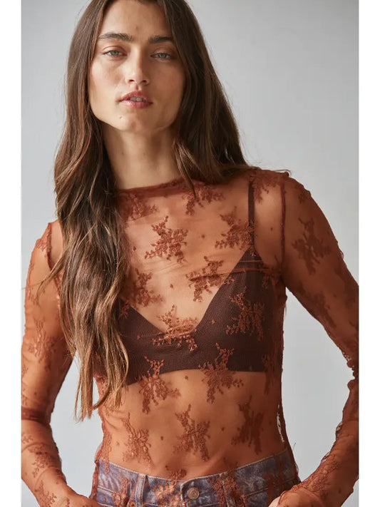 Flirty Lace Mesh Top ~ Autumn