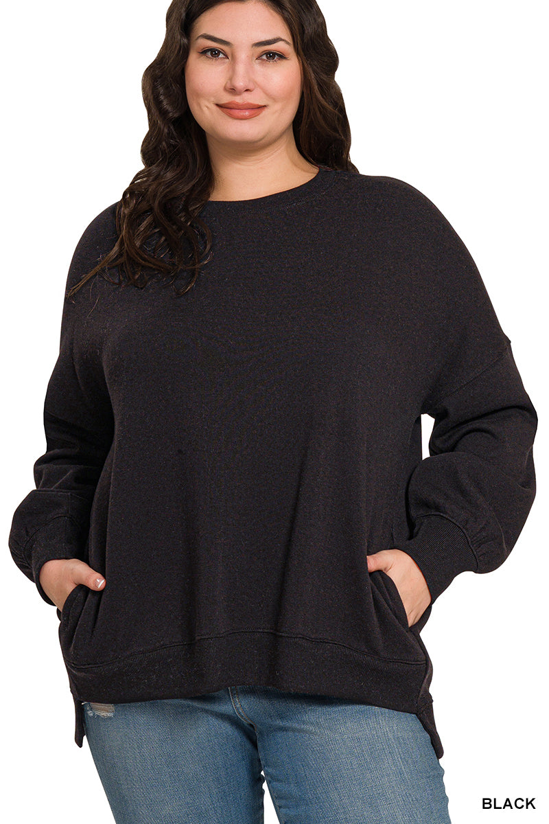 Hello Cozy Crewneck ~ Black