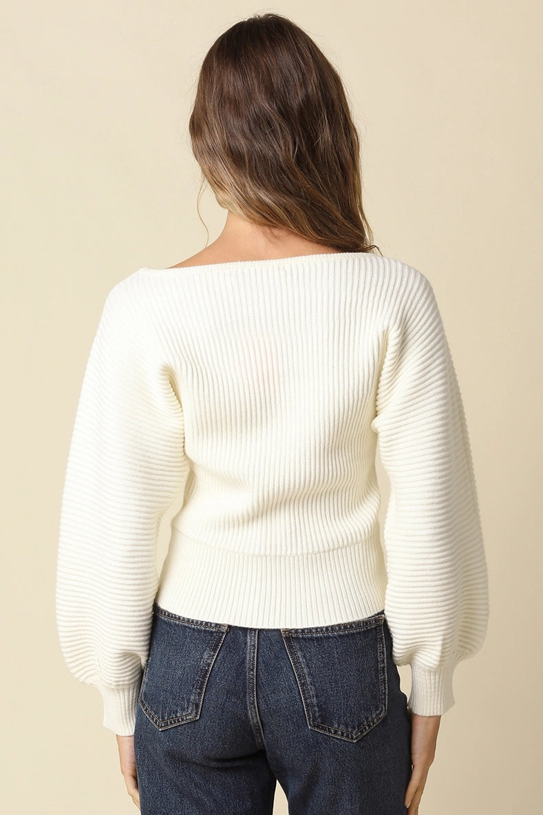 Tessa Ribbed Boatneck Sweater
