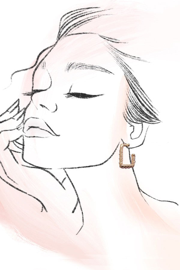 Elegant Edge Pearl Hoops