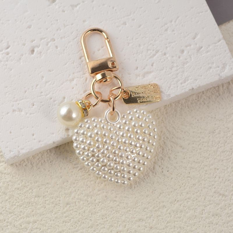 Pearl Heart Bag Charm/Keychain