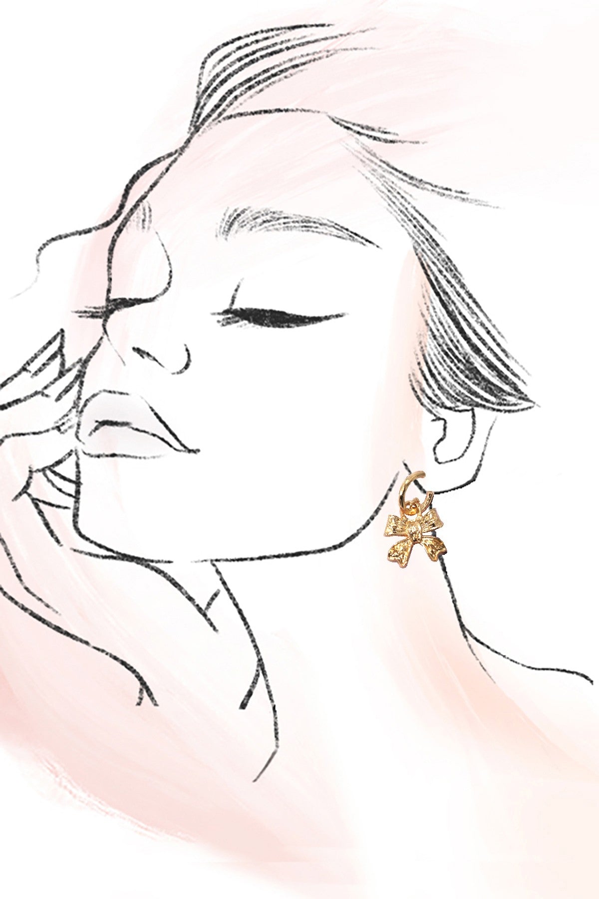 Textured Bow Drop Hoop Earrings