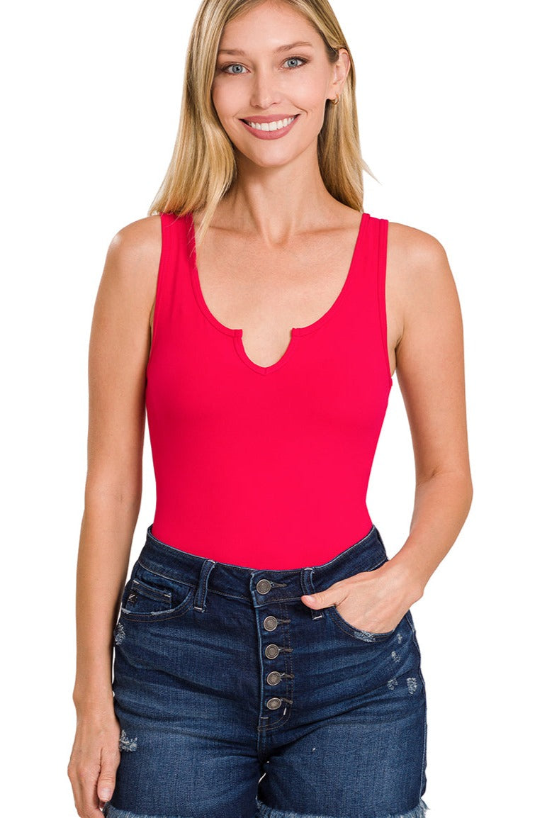 Unstoppable Feeling Split Neck Bodysuit