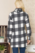 Load image into Gallery viewer, Fleece Plaid Cowl Neck
