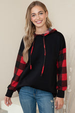 Load image into Gallery viewer, Partial Plaid Hoodie
