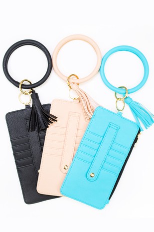 Gala Key Ring Bangle with CC Wallet + Zipper Pocket