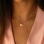 Load image into Gallery viewer, Initial + Heart Necklace ~ 18K Gold Dipped
