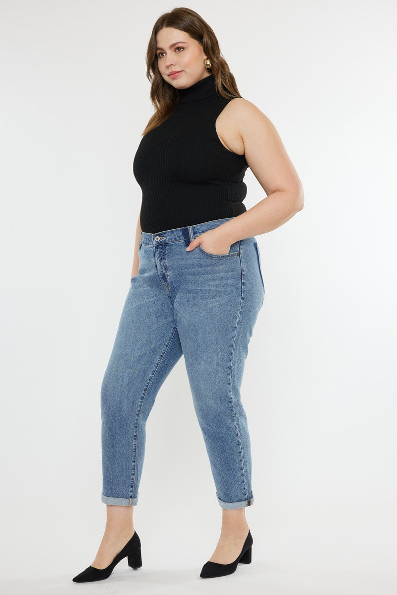 Off the Wall KanCan Mid Rise Boyfriend Jeans