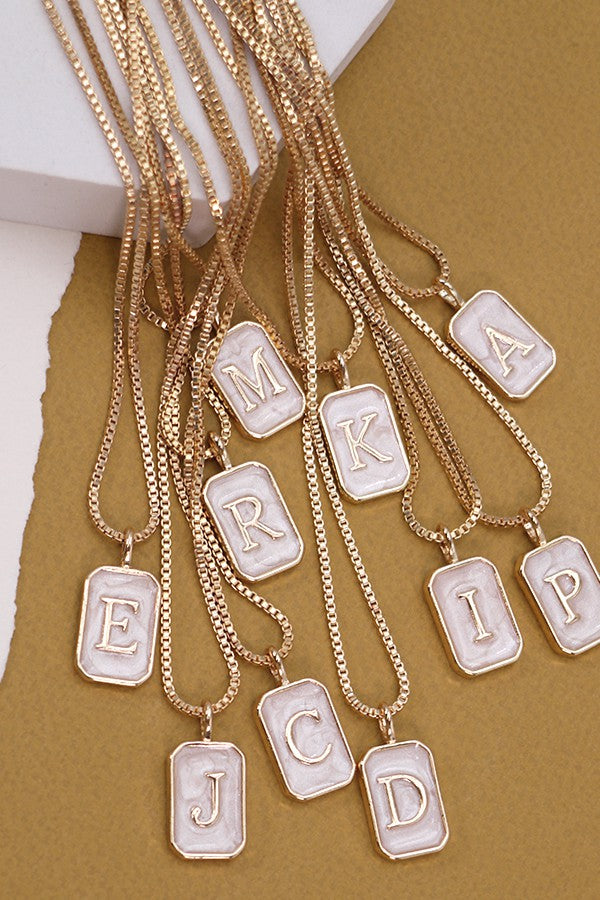 Initial Pearly Charm Necklace