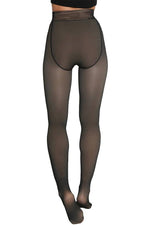 Load image into Gallery viewer, Faux Sheer Fleece Lined Tights – Black
