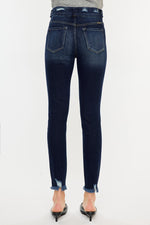 Load image into Gallery viewer, KanCan Double Button Dark Wash HR Skinnies
