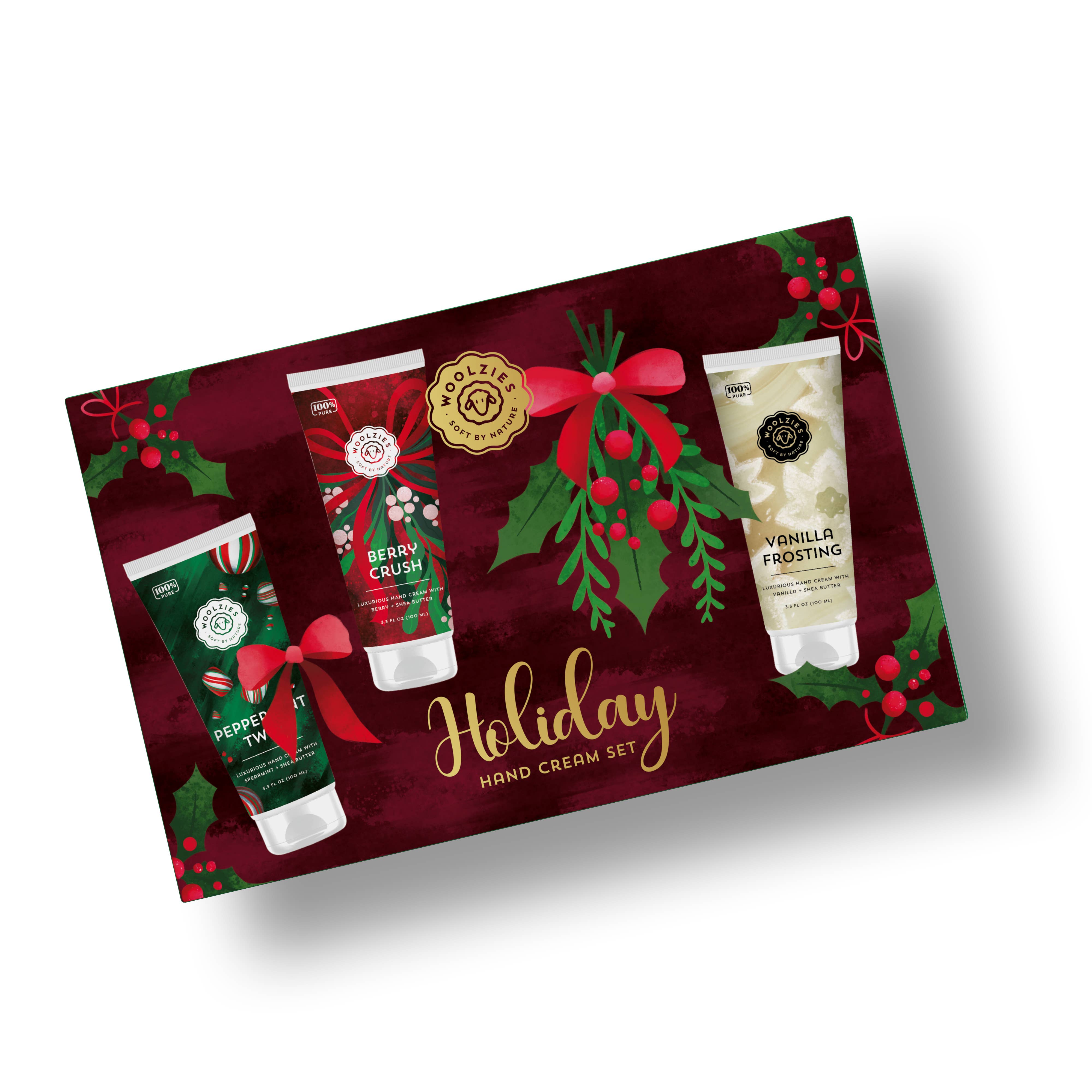 Holiday Hand Cream Trio | Shea Butter Gift Set Burgundy