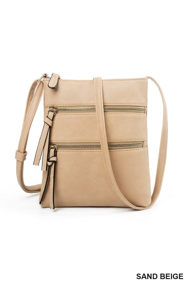 Triple Zipper Crossbody