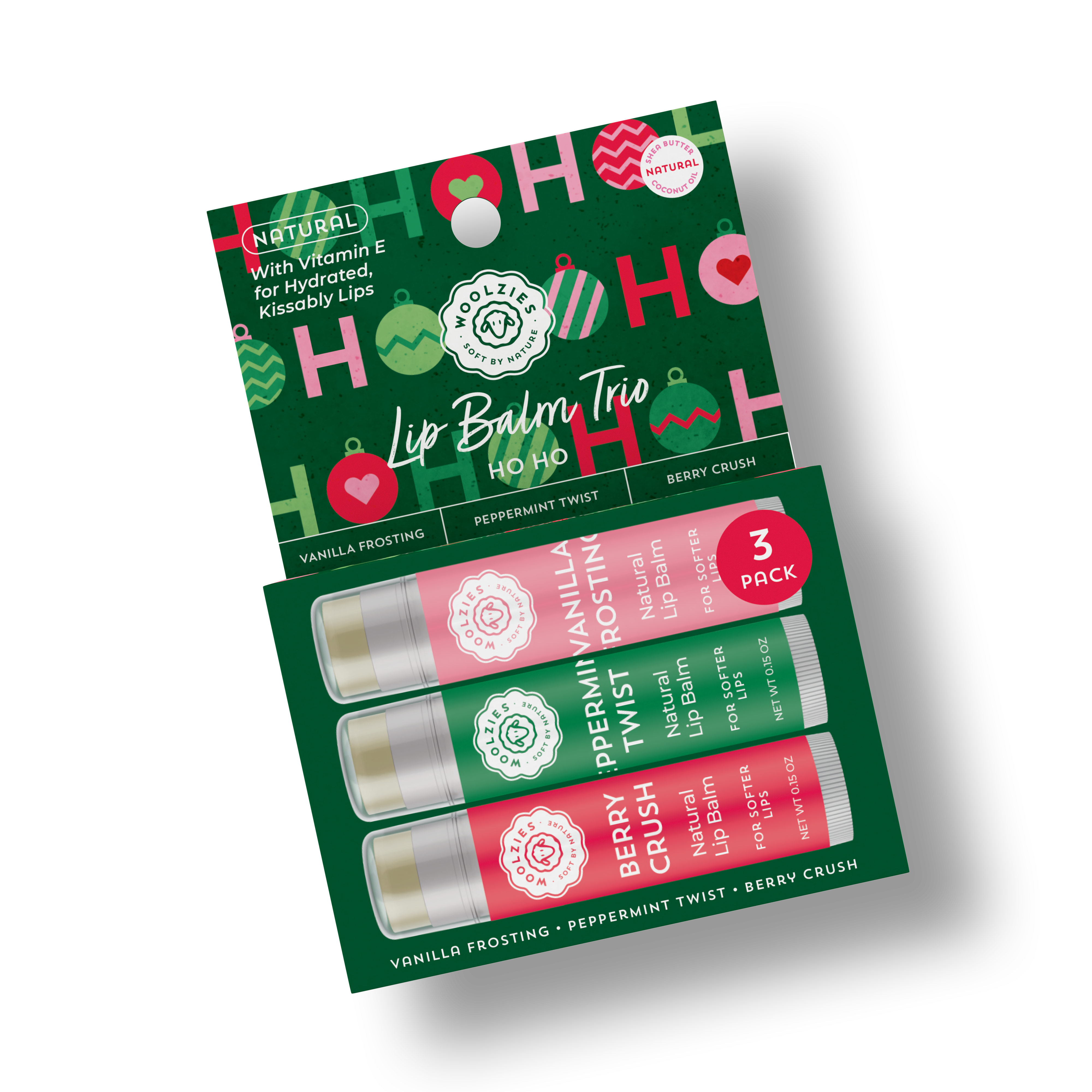 Natural Shea Butter Lip Balm Trio – HO HO Holiday