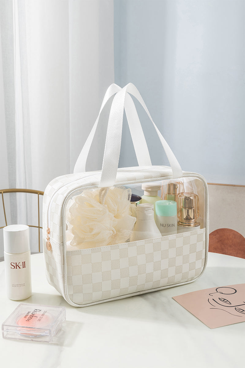 Checkered & Clear Travel Bag