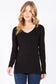 V-neck Long Sleeve Basic Black