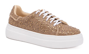 Bedazzle Gold Rhinestone Tennies