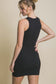 Fearless Mesh Front Knit Mini Black Dress