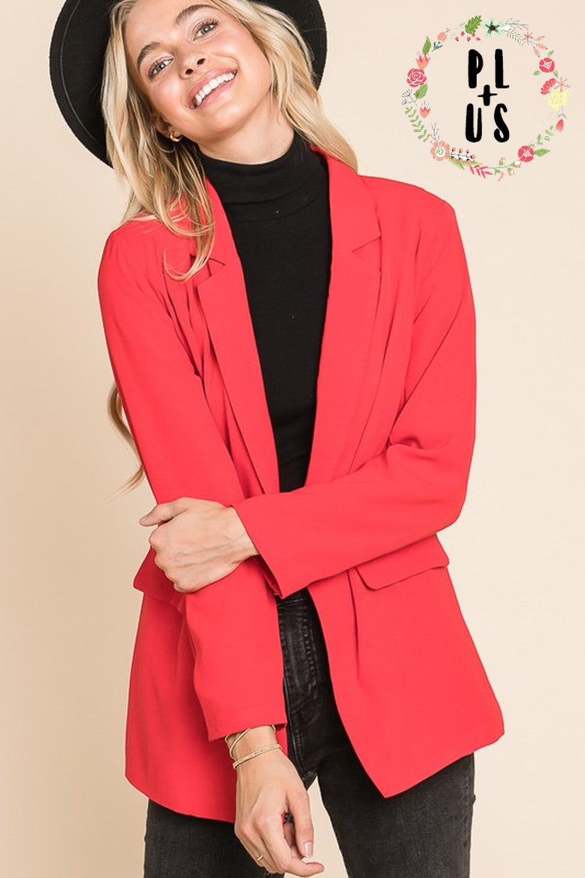 Power Move Blazer - Cherry Red