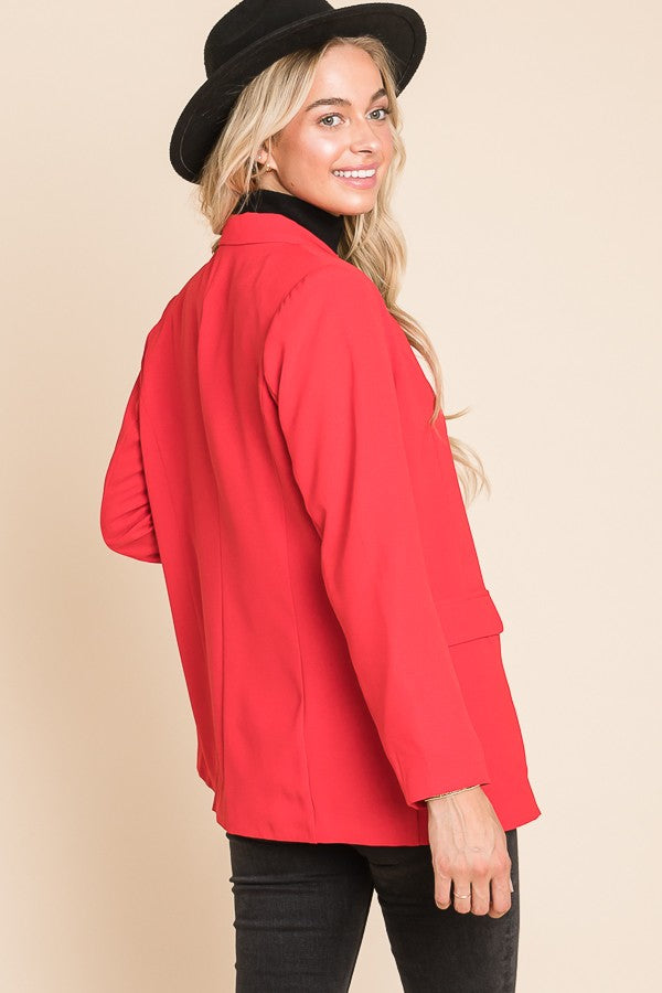 Power Move Blazer - Cherry Red