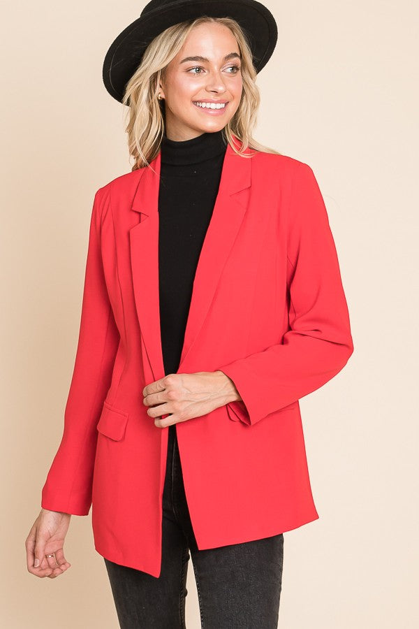 Power Move Blazer - Cherry Red