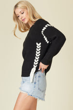 Load image into Gallery viewer, Braided Bliss Knit Sweater
