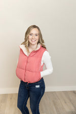 Load image into Gallery viewer, Reversible Vest ~ Hibiscus/Beige
