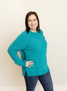 Chenille Raglan Sweater ~ Teal