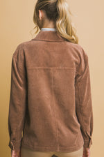 Load image into Gallery viewer, Corduroy Button Down Shackett with Pockets - Cocoa
