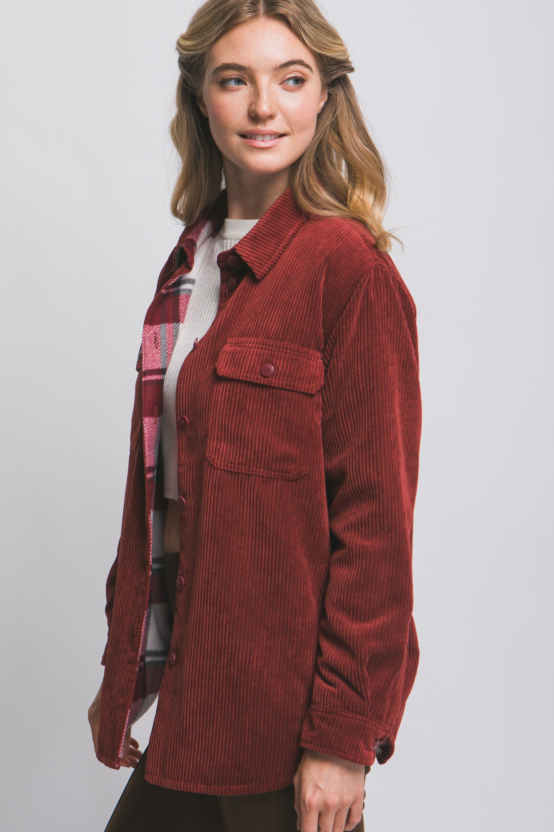 Burgundy Corduroy Reversible Shackett