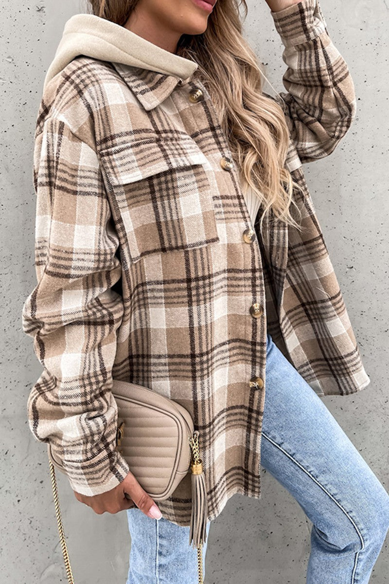 Cold As You Detachable Hoodie Loose Flannel Shackett