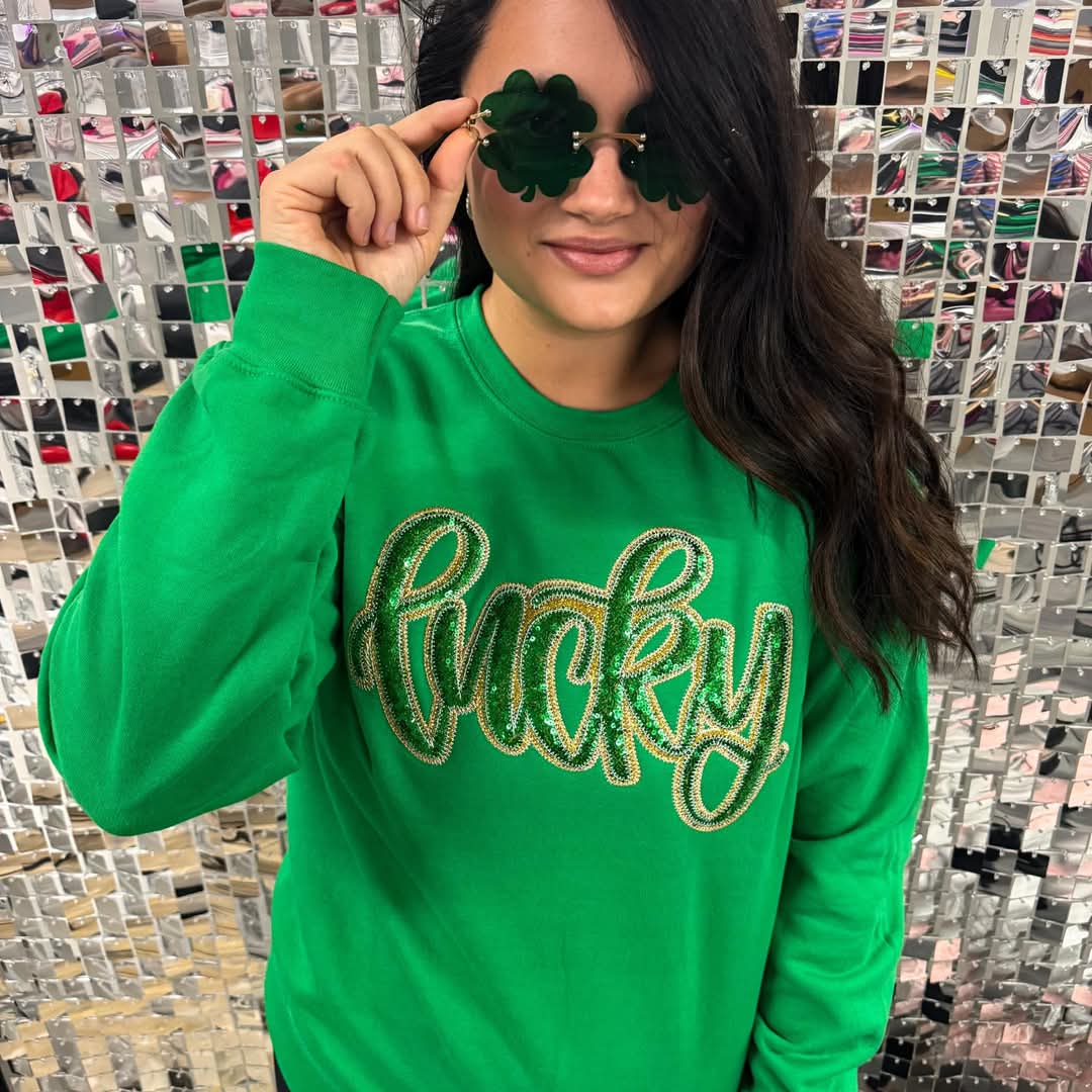 Lucky Sequin Crewneck Sweatshirt - Final Sale