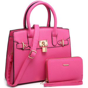 Glam Lock Duo Purse ~ Hot Pink