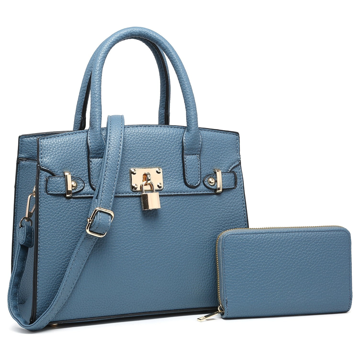 Glam Lock Duo Purse + Wallet ~ Denim