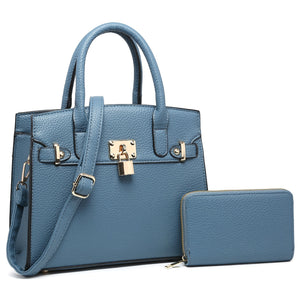 Glam Lock Duo Purse + Wallet ~ Denim