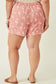 Pink Floral Distressed Shorts