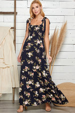 Load image into Gallery viewer, Beautiful Mistakes Navy Floral Maxi Dress
