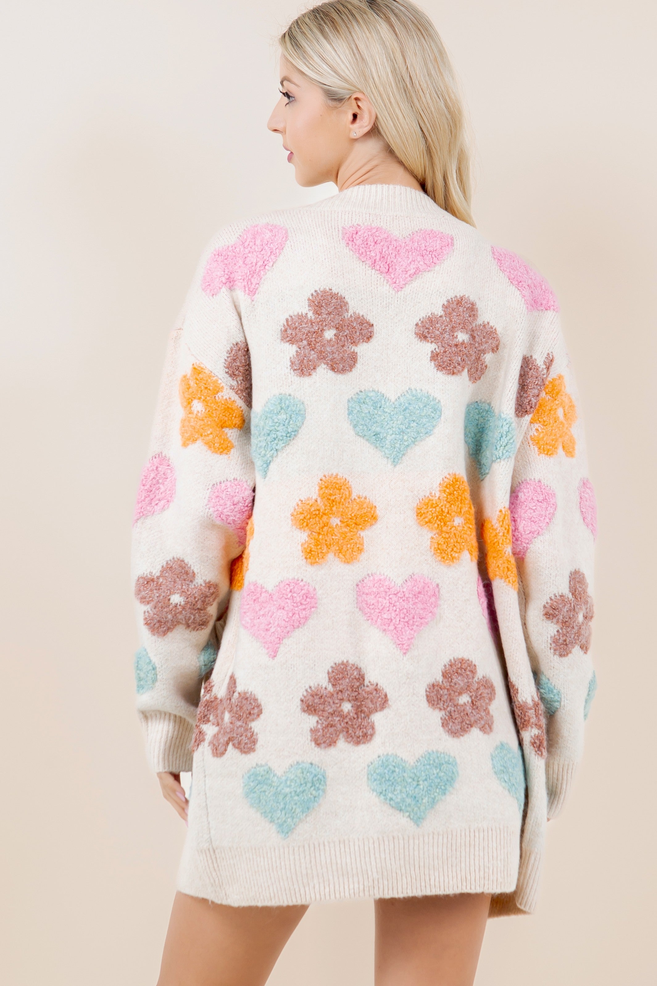 Sweetheart Bloom Oversized Cardigan