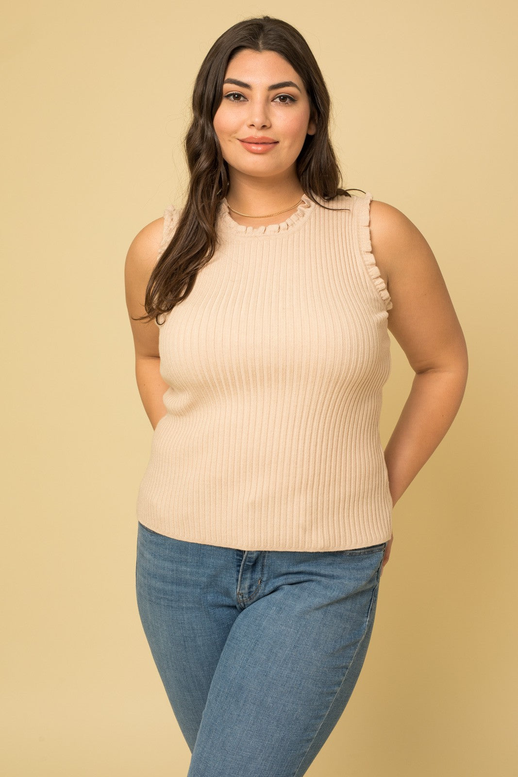 Sweetheart Ruffle Sweater Top