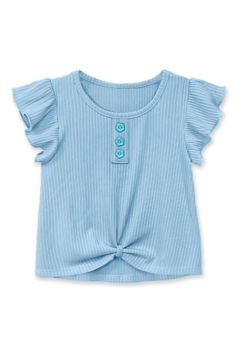 Little Girl's Flutter Top Blue