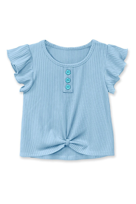 Little Girl's Flutter Top Blue