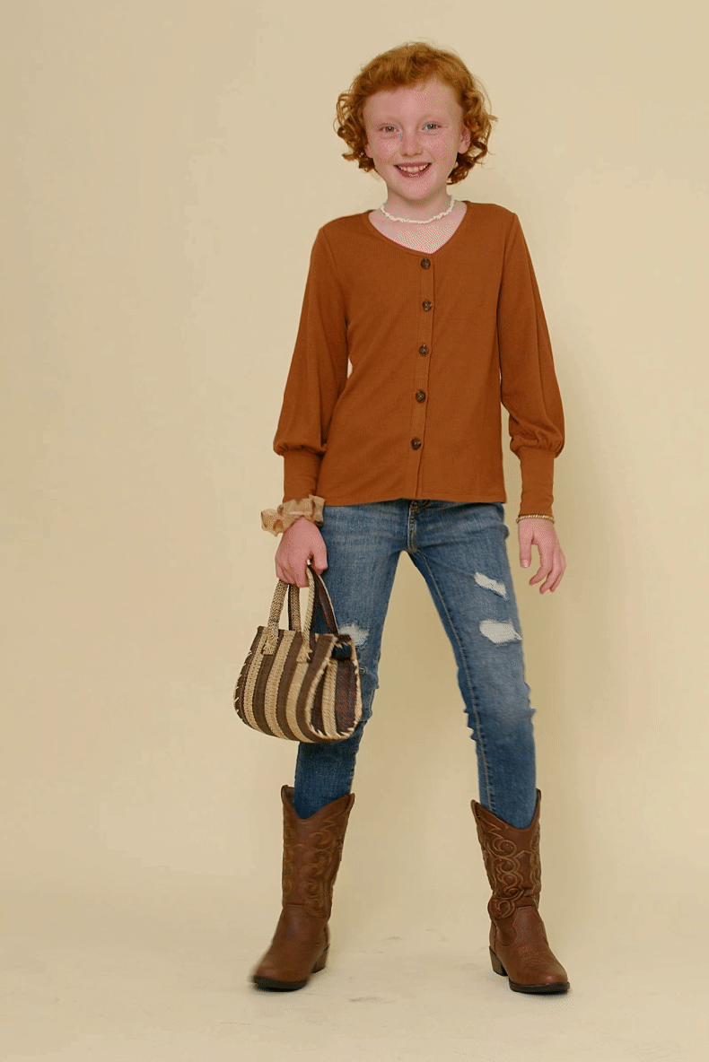 Girl’s Cinnamon Sweetheart Top