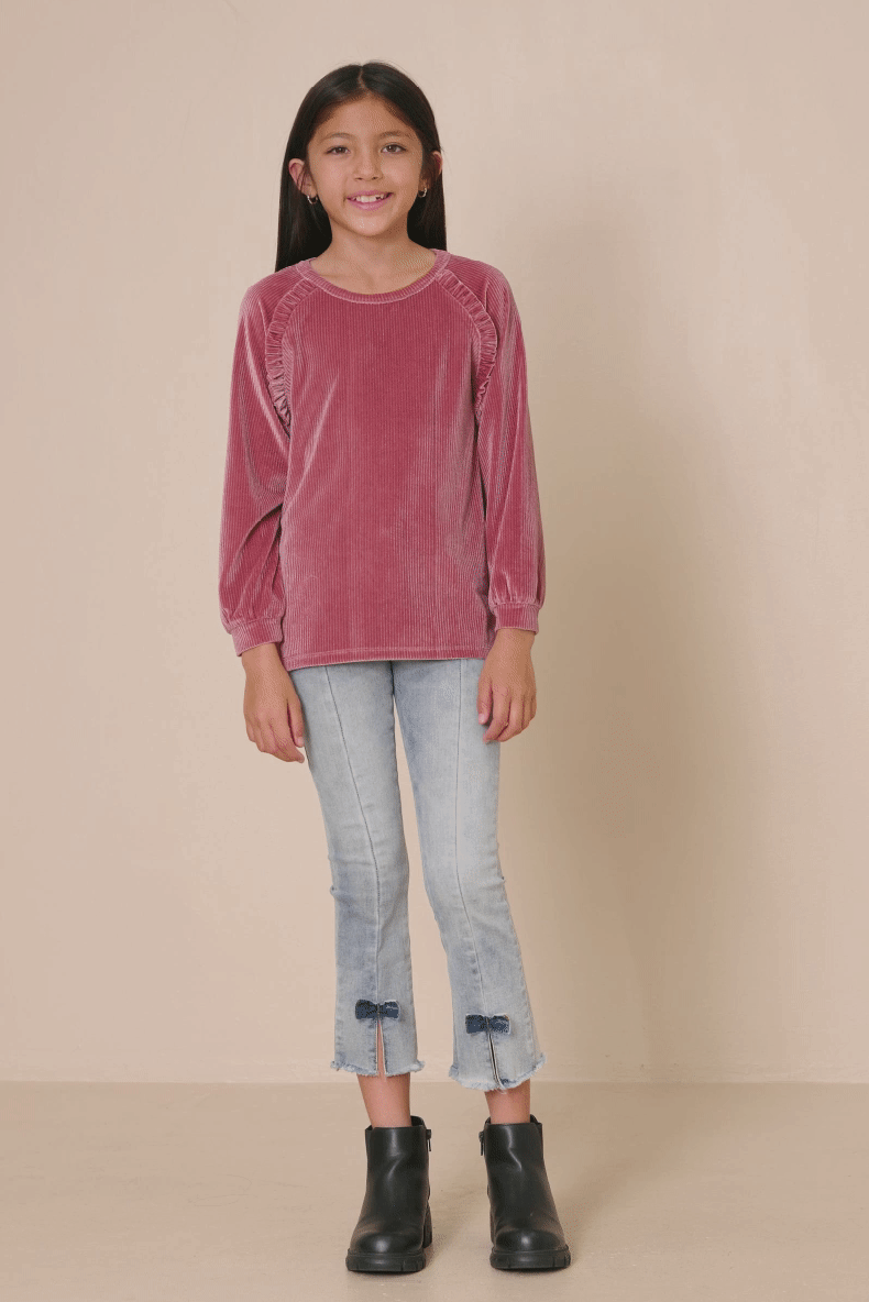 Girl's Sweet Rose Ruffle Top