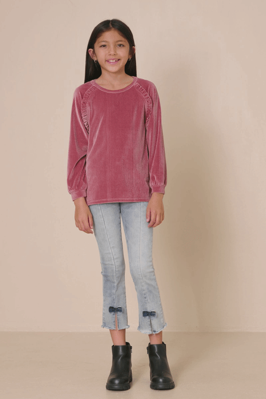 Girl's Sweet Rose Ruffle Top