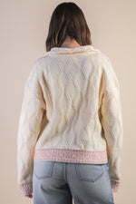 Load image into Gallery viewer, Rosé Ripple Zip Cardigan
