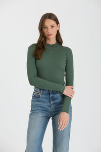 Mallory Mock Neck Ribbed Bodysuit