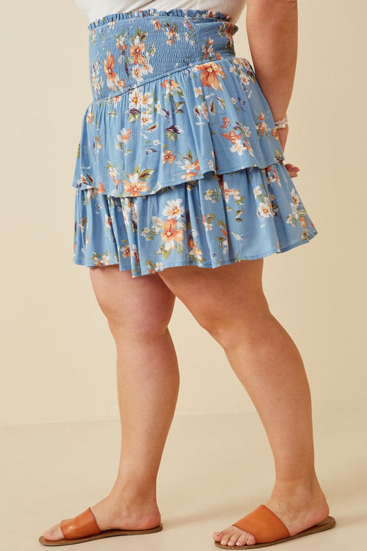 Crazy Over You Blue + Floral Skort