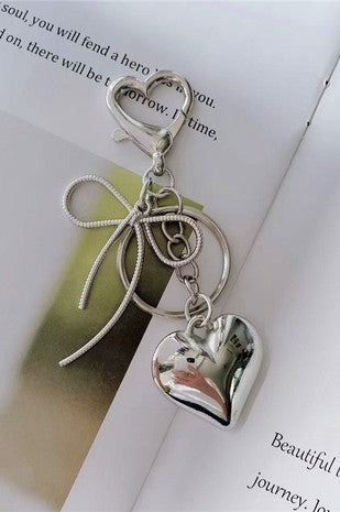 Bow & Heart Charm Bag Extension/Keychain