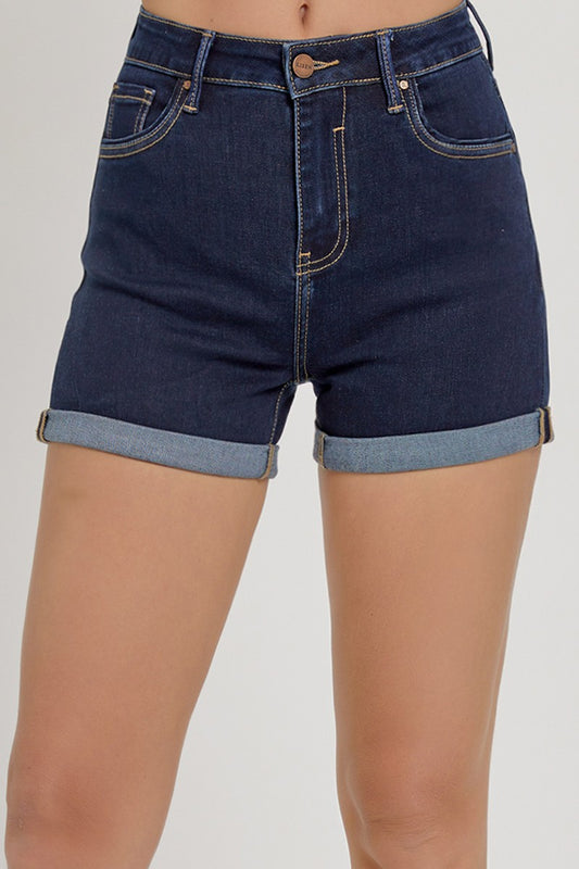 Risen High Rise Double Roll Up Shorts