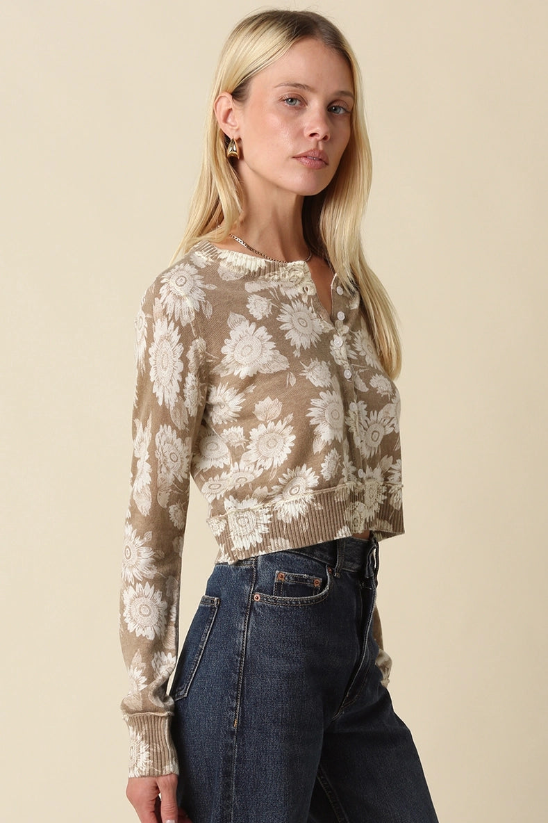 Isabel Floral Cropped Cardigan